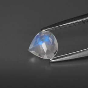 Piedra de luna arcoíris blanco natural de 0,36 ct, transparente, transparente / translúcido