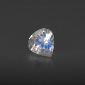 Piedra de luna arcoíris blanco natural de 0,44 ct, transparente, transparente / translúcido