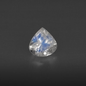 Piedra de luna arcoíris blanco natural de 0,44 ct, transparente, transparente / translúcido