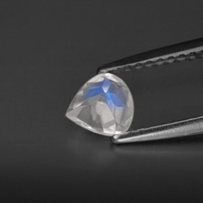 Piedra de luna arcoíris blanco natural de 0,44 ct, transparente, transparente / translúcido
