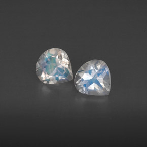 Gemas de Piedra lunar arcoíris Blanco azul natural de  ct, Transparente, Transparente / Translúcido