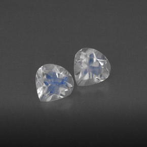 Gemas de Piedra lunar arcoíris Blanco azul natural de  ct, Transparente, Transparente / Translúcido