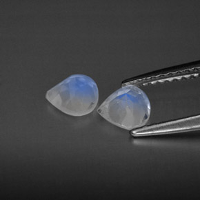 Gemas de Piedra lunar arcoíris Blanco azul natural de  ct, Transparente, Transparente / Translúcido