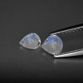 Gemas de piedra de luna arcoíris blanco natural de  ct, transparente, transparente / translúcido