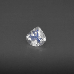 Piedra de luna arcoíris blanco natural de 0,39 ct, transparente, transparente / translúcido