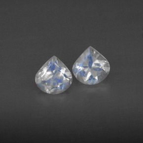 Gemas de Piedra lunar arcoíris Blanco azul natural de  ct, Transparente, Transparente / Translúcido