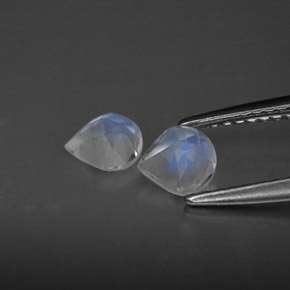 Gemas de Piedra lunar arcoíris Blanco azul natural de  ct, Transparente, Transparente / Translúcido