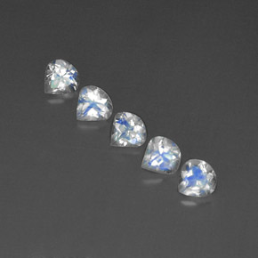 Gemas de Piedra lunar arcoíris Blanco azul natural de  ct, Transparente, Transparente / Translúcido