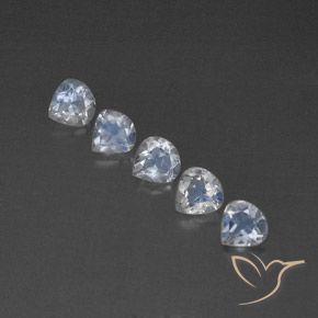 Gemas de Piedra lunar arcoíris Blanco azulado natural de 1.86 ct, En forma de pera, Transparente / Translúcido