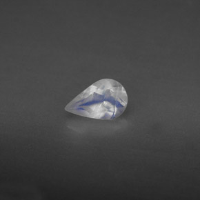 Piedra de luna arcoíris azul y blanco natural de 0,36 ct, transparente, transparente / translúcido