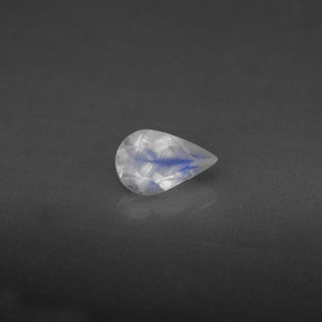 Piedra de luna arcoíris azul y blanco natural de 0,36 ct, transparente, transparente / translúcido