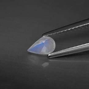 Piedra de luna arcoíris azul y blanco natural de 0,36 ct, transparente, transparente / translúcido