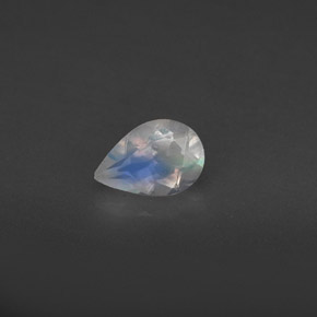 Piedra de luna arcoíris blanco natural de 0,37 ct, transparente, transparente / translúcido