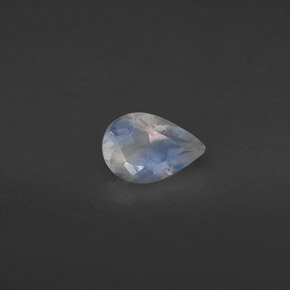 Piedra de luna arcoíris blanco natural de 0,37 ct, transparente, transparente / translúcido