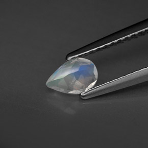 Piedra de luna arcoíris blanco natural de 0,37 ct, transparente, transparente / translúcido