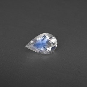 Piedra de luna arcoíris blanco natural de 0,34 ct, transparente, transparente / translúcido