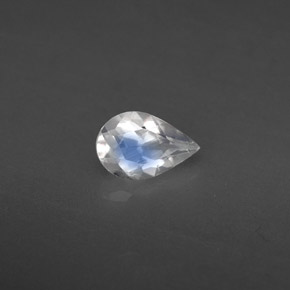 Piedra de luna arcoíris blanco natural de 0,34 ct, transparente, transparente / translúcido