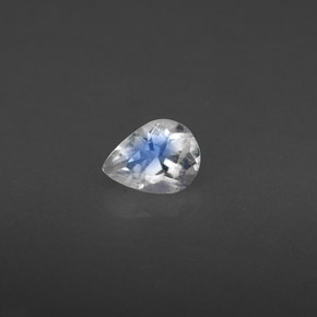 Piedra de luna arcoíris blanco natural de 0,31 ct, transparente, transparente / translúcido