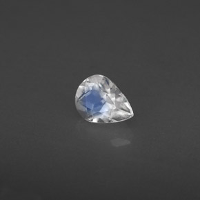 Piedra de luna arcoíris blanco natural de 0,31 ct, transparente, transparente / translúcido