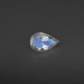 Piedra de luna arcoíris blanco natural de 0,33 ct, transparente, transparente / translúcido