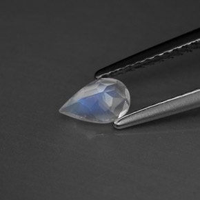 Piedra de luna arcoíris blanco natural de 0,33 ct, transparente, transparente / translúcido
