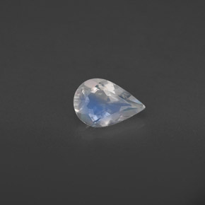 Piedra de luna arcoíris blanco natural de 0,31 ct, transparente, transparente / translúcido