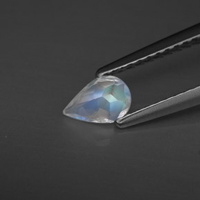 Piedra de luna arcoíris blanco natural de 0,31 ct, transparente, transparente / translúcido