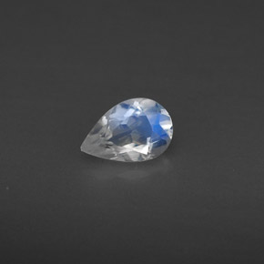 Piedra de luna arcoíris blanco natural de 0,35 ct, transparente, transparente / translúcido