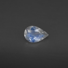 Piedra de luna arcoíris blanco natural de 0,35 ct, transparente, transparente / translúcido