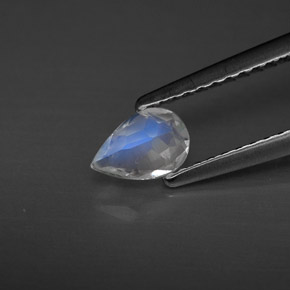 Piedra de luna arcoíris blanco natural de 0,35 ct, transparente, transparente / translúcido