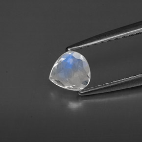 Piedra de luna arcoíris blanco natural de 0,24 ct, transparente, transparente / translúcido