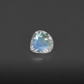 Piedra de luna arcoíris blanco natural de 0,31 ct, transparente, transparente / translúcido