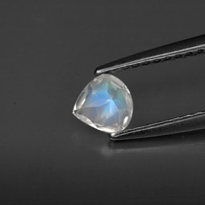 Piedra de luna arcoíris blanco natural de 0,31 ct, transparente, transparente / translúcido