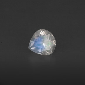 Piedra de luna arcoíris blanco natural de 0,33 ct, transparente, transparente / translúcido