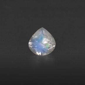 Piedra de luna arcoíris blanco natural de 0,33 ct, transparente, transparente / translúcido