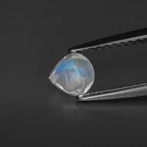 Piedra de luna arcoíris blanco natural de 0,33 ct, transparente, transparente / translúcido