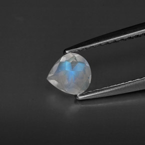 Piedra de luna arcoíris blanco natural de 0,26 ct, transparente, transparente / translúcido