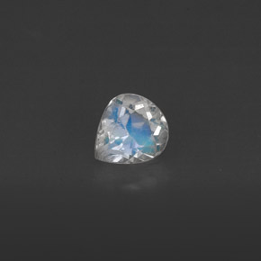 Piedra de luna arcoíris blanco natural de 0,32 ct, transparente, transparente / translúcido