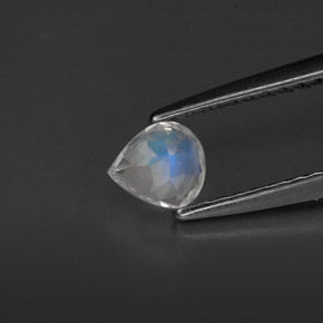 Piedra de luna arcoíris blanco natural de 0,32 ct, transparente, transparente / translúcido