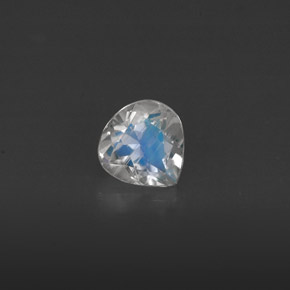 Piedra de luna arcoíris blanco natural de 0,40 ct, transparente, transparente / translúcido