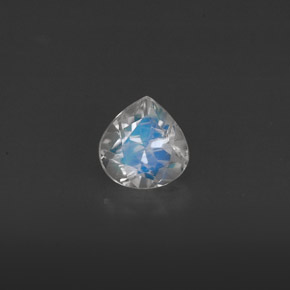 Piedra de luna arcoíris blanco natural de 0,40 ct, transparente, transparente / translúcido