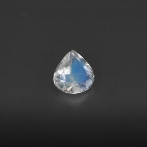 Piedra de luna arcoíris blanco azul natural de 0,28 ct, transparente, transparente / translúcido