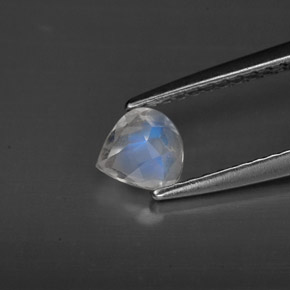 Piedra de luna arcoíris blanco natural de 0,30 ct, transparente, transparente / translúcido