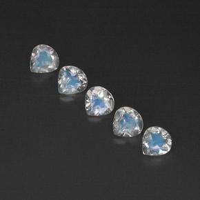 Gemas de piedra de luna arcoíris blanco natural de 1,53 ct, transparente, transparente / translúcido