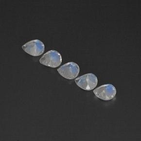 Gemas de piedra de luna arcoíris blanco natural de 1,53 ct, transparente, transparente / translúcido