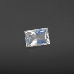 Piedra de luna arcoíris blanco natural de 0,50 ct, transparente, transparente / translúcido