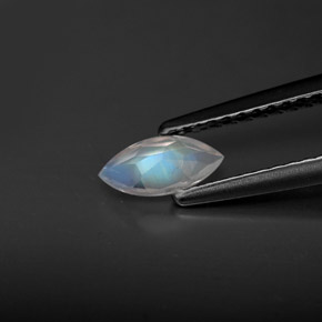 Piedra de luna arcoíris azul natural de 0,30 ct, transparente, transparente / translúcido