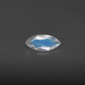 Piedra de luna arcoíris azul natural de 0,31 ct, transparente, transparente / translúcido