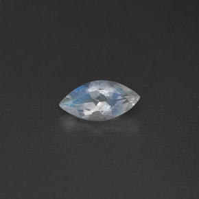 Piedra lunar arcoíris Azul blanquecino natural de 0.34 ct, Transparente, Transparente / Translúcido