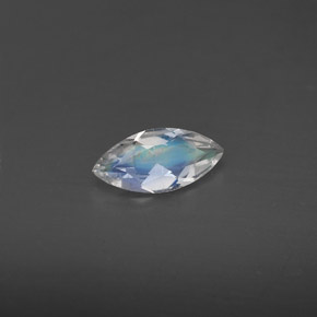 Piedra de luna arcoíris azul natural de 0,30 ct, transparente, transparente / translúcido